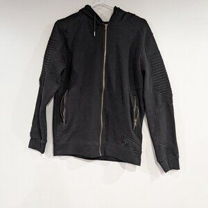 Urban-ID Zip Up Moto Hoodie Black Size Small